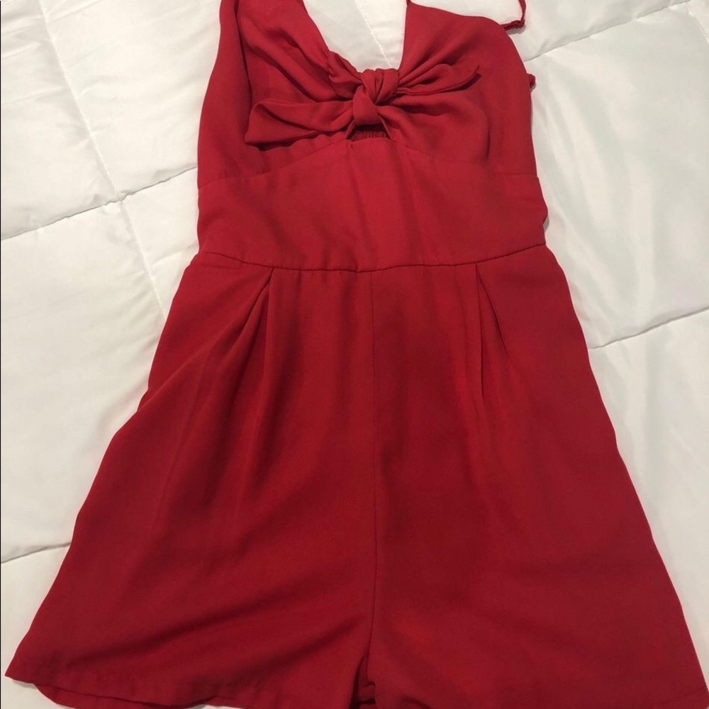 Coral/ Red romper
